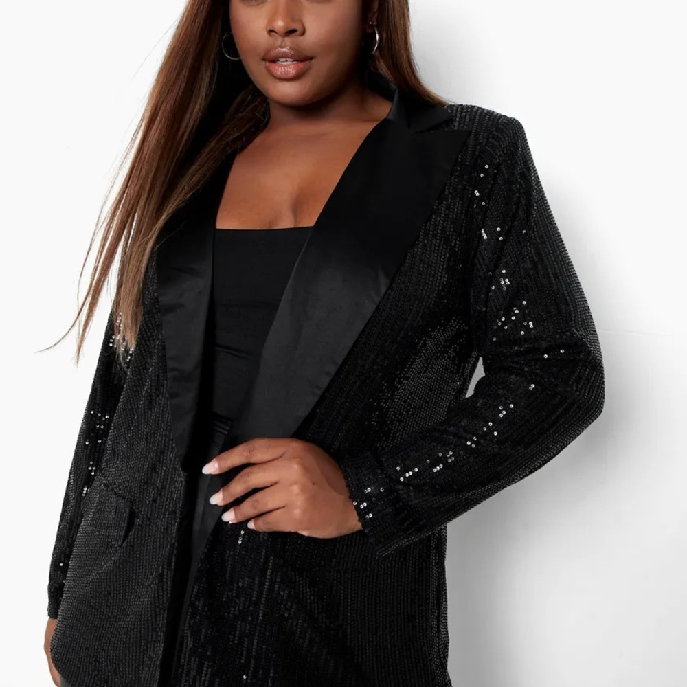Boohoo Sparkling Black Sequin Jacket